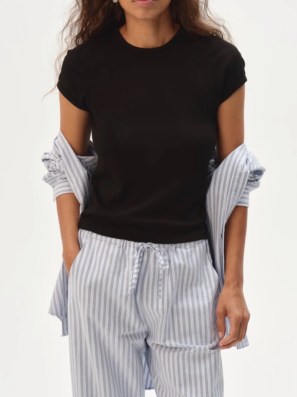 DONNI - Baby Rib Baby Tee in Jet